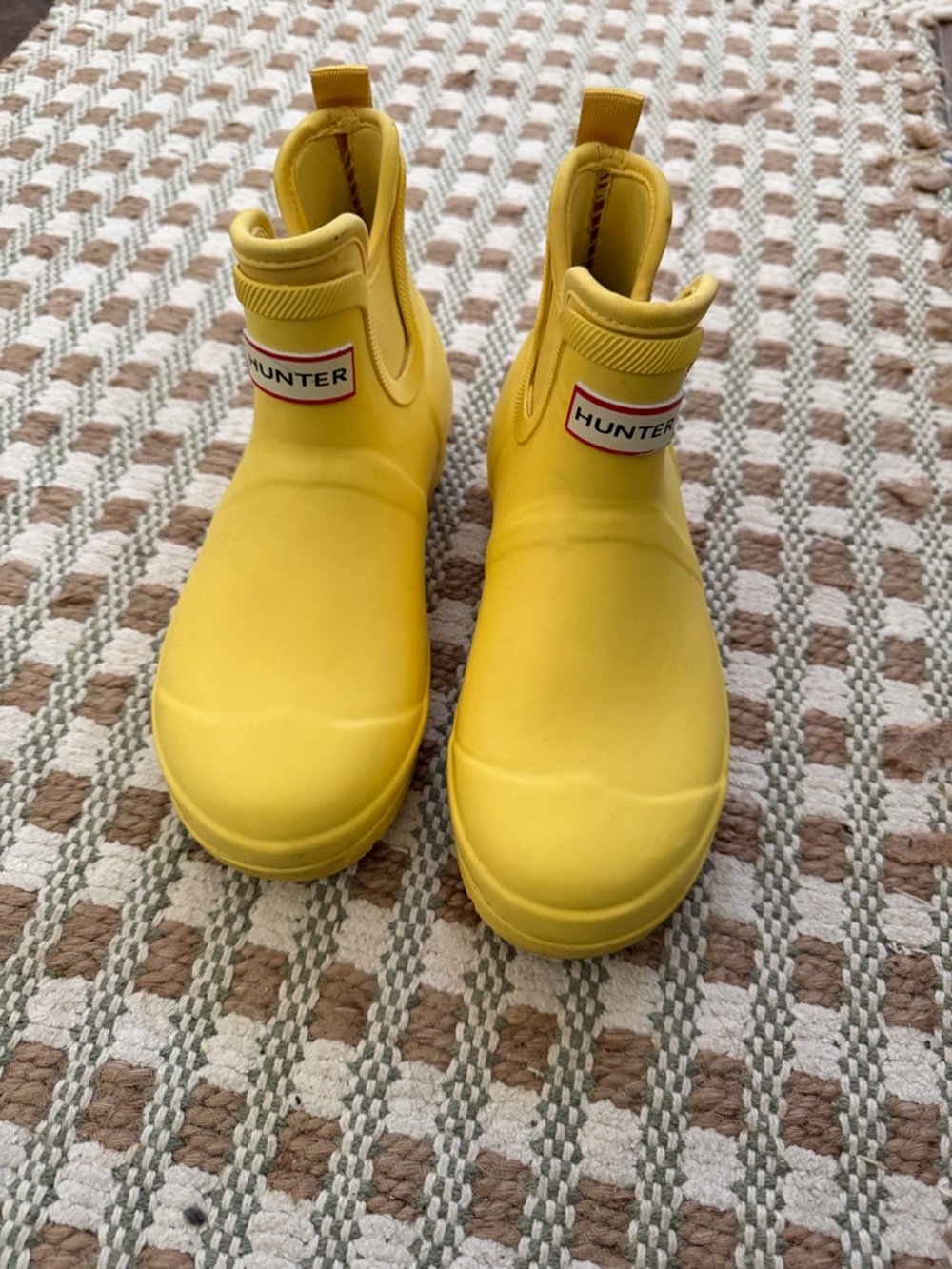 Hunter Kids Bright Yellow Chelsea Rain Boots